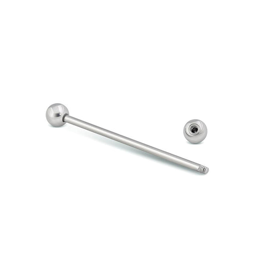 12G Titanium Straight Barbell Silver Color