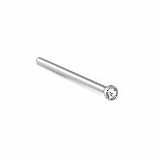 Straight Titanium Nose Piercing – Silver Color "18g 11/16"