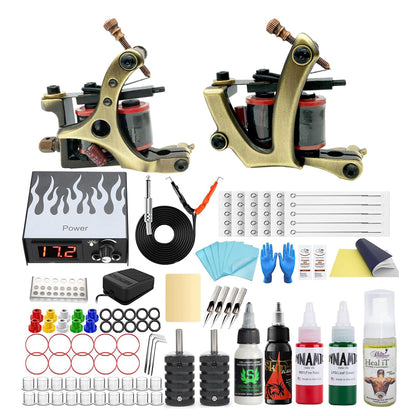 TG- 2 Basic Coil Tattoo Machine kit, 2 Colors , 20 Needles