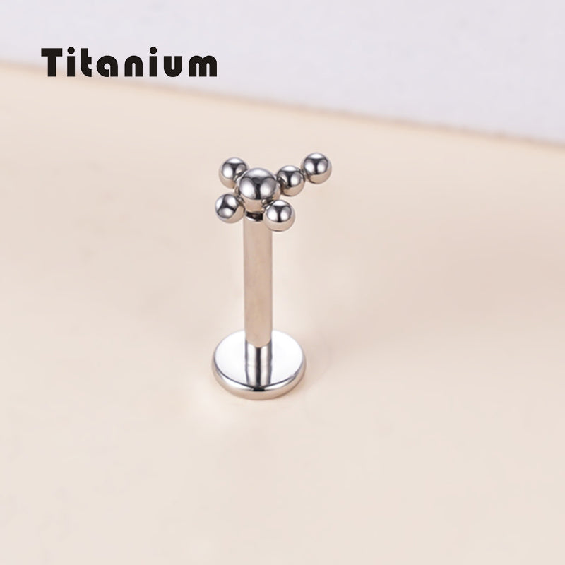 Titanium Internally Threaded labre With Descending (Single Piece)