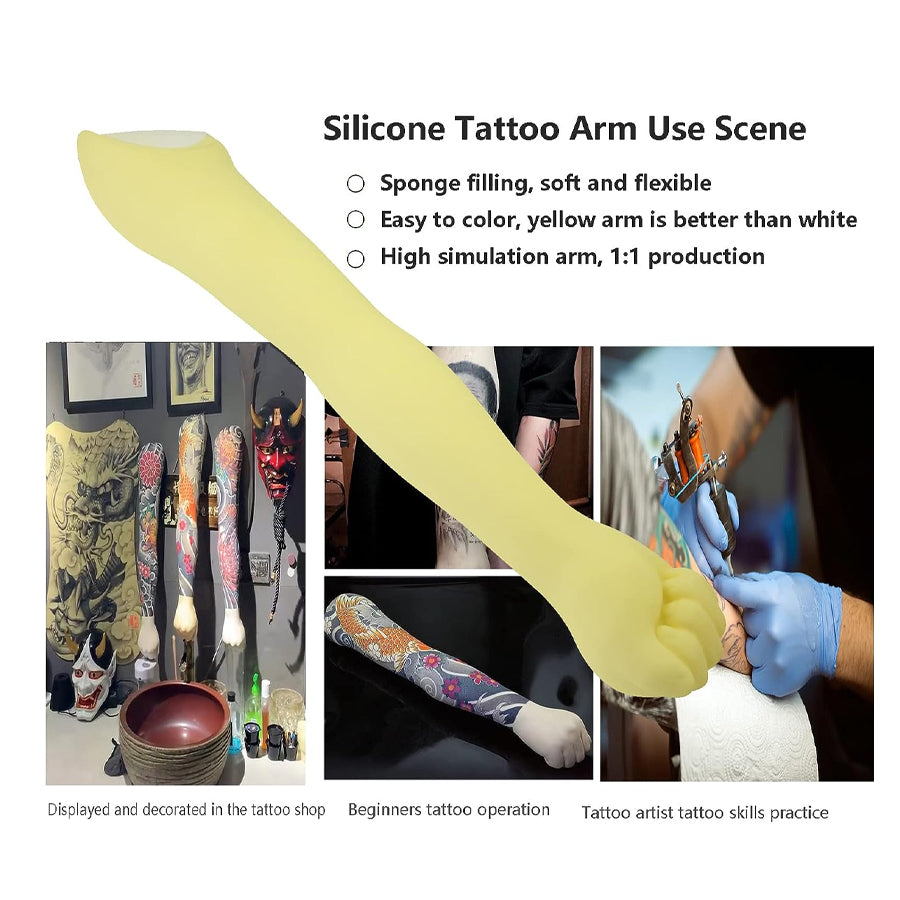 Tattoo Practice Silicone Arm, 24.8 inch 1:1 High Simulation Tattooing  Practice Skin – Aarika Tattoo Supply
